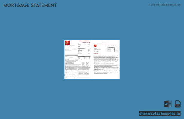 CIBC-Bankhypothekenabrechnung (USA) im Word- und PDF-Format, 3 Seiten, Beispielvorschau (Seite 1-2)